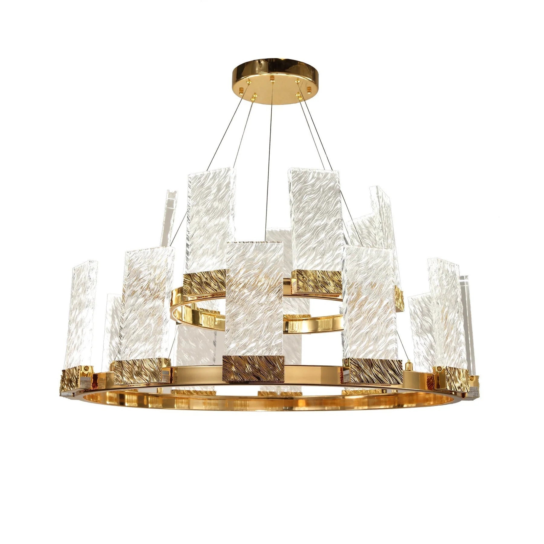 Aimee 2 Tier Round Chandelier - Elegant Crystal Ceiling Light Fixture for Dining Room, Bedroom & Living Room Decor