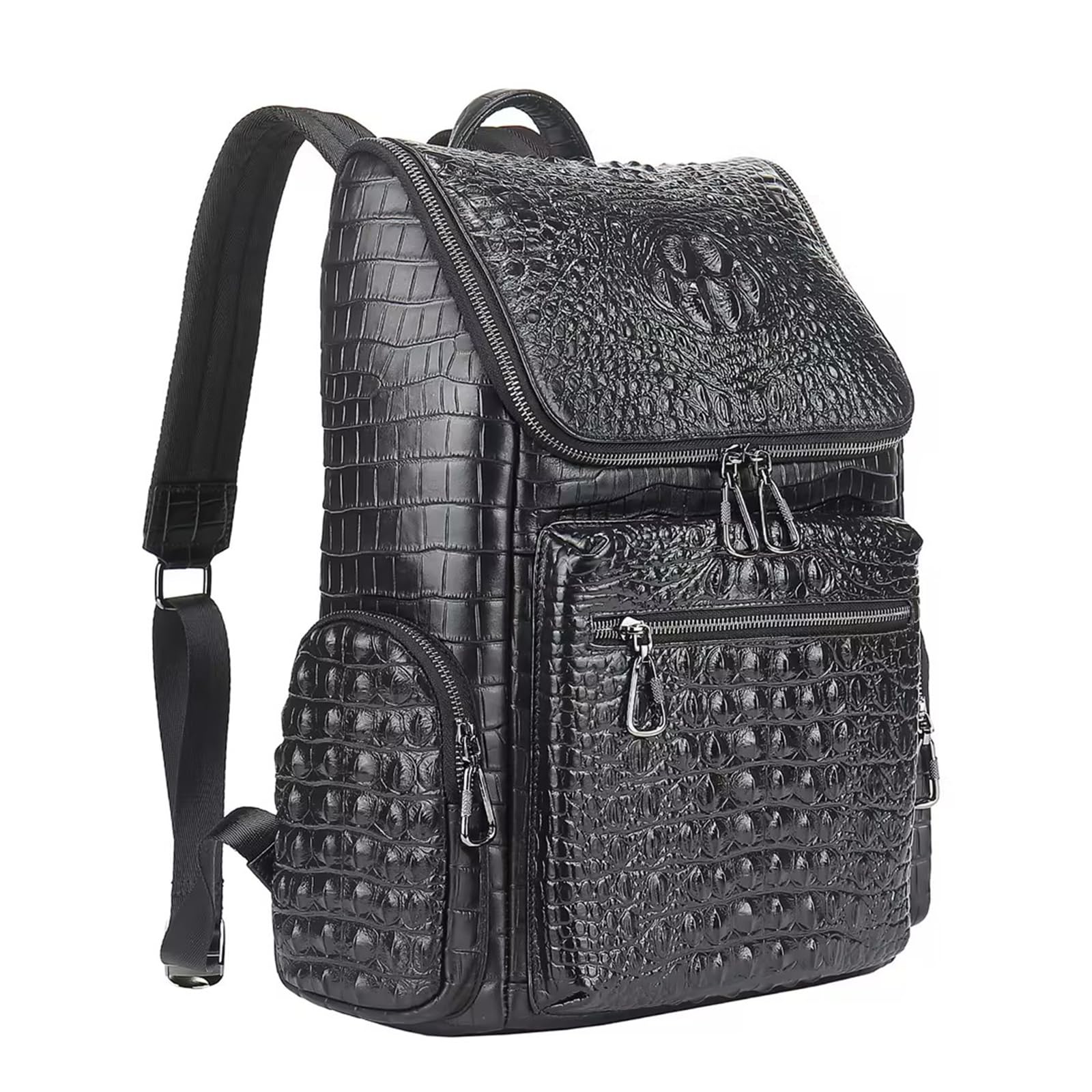 Boshiho Genuine Leather Laptop Backpack for Men - Premium Business Travel Backpack with Metal Zipper Pull - Perfect for Work, Commuting & College (Large Size)