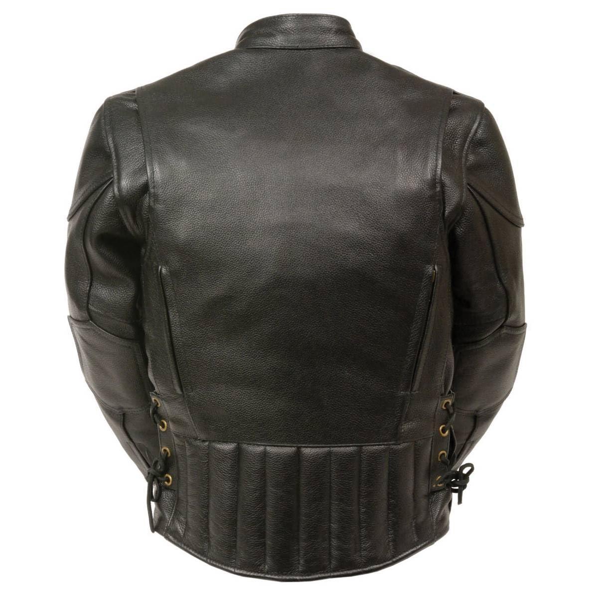 Milwaukee LKM1900 Boys Black Leather Motorcycle Jacket with Side Lace & Ventilation - Perfect for Riding, Biking & Outdoor Adventures