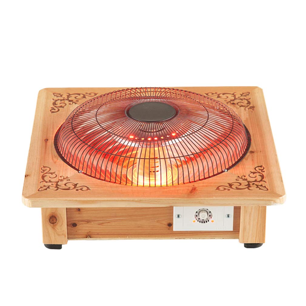 ALUS Solid Wood Electric Heater - Energy Efficient Space Heater for Home & Office, Hand-Carved Wooden Foot Warmer with Adjustable Temperature - Perfect for Winter Heating, Bedroom, Living Room & Workspace