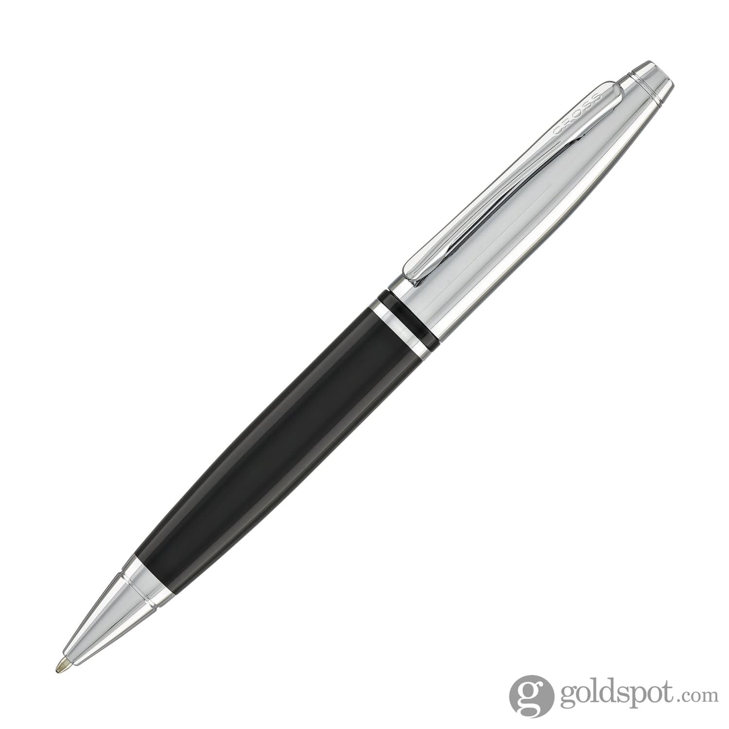 Cross Calais Chrome & Black Ballpoint Pen - Premium Writing Instrument for Office, School, and Business Gifts