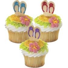 Flip Flops Cupcake Toppers - Fun Beach Party Decorations for Summer Birthdays, Bridal Showers & Tropical Themed Events