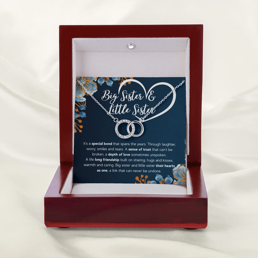 Best Sister Necklace Set for 2 - Big Sister & Little Sister Matching Jewelry with Message Card & Gift Box | Birthday Gifts for Women, Sisters | Perfect for Anniversaries, Christmas & Special Occasions