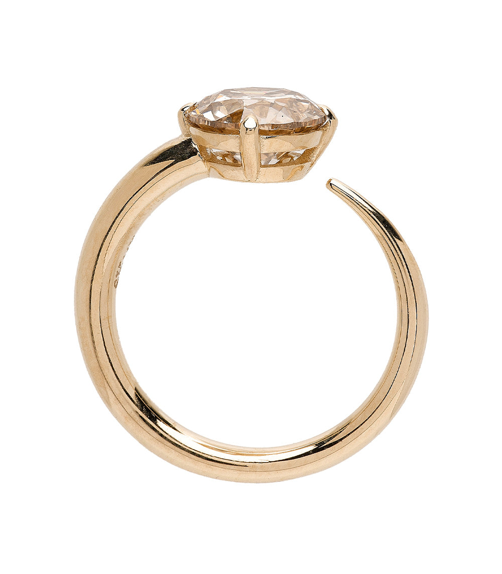 2 Carat Sloane Diamond Ring with Champagne Diamonds - Elegant Engagement & Wedding Ring for Women
