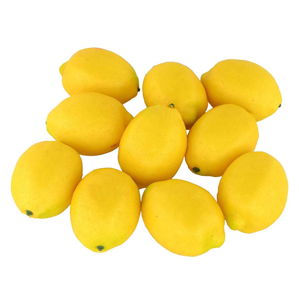 Shatterproof Christmas Ornaments - Artificial Lifelike Fruit Decor for Home, Kitchen & Party (Yellow, 12-Pack) | Perfect for Holiday Tree Decorations, Table Centerpieces & Festive Home Decor