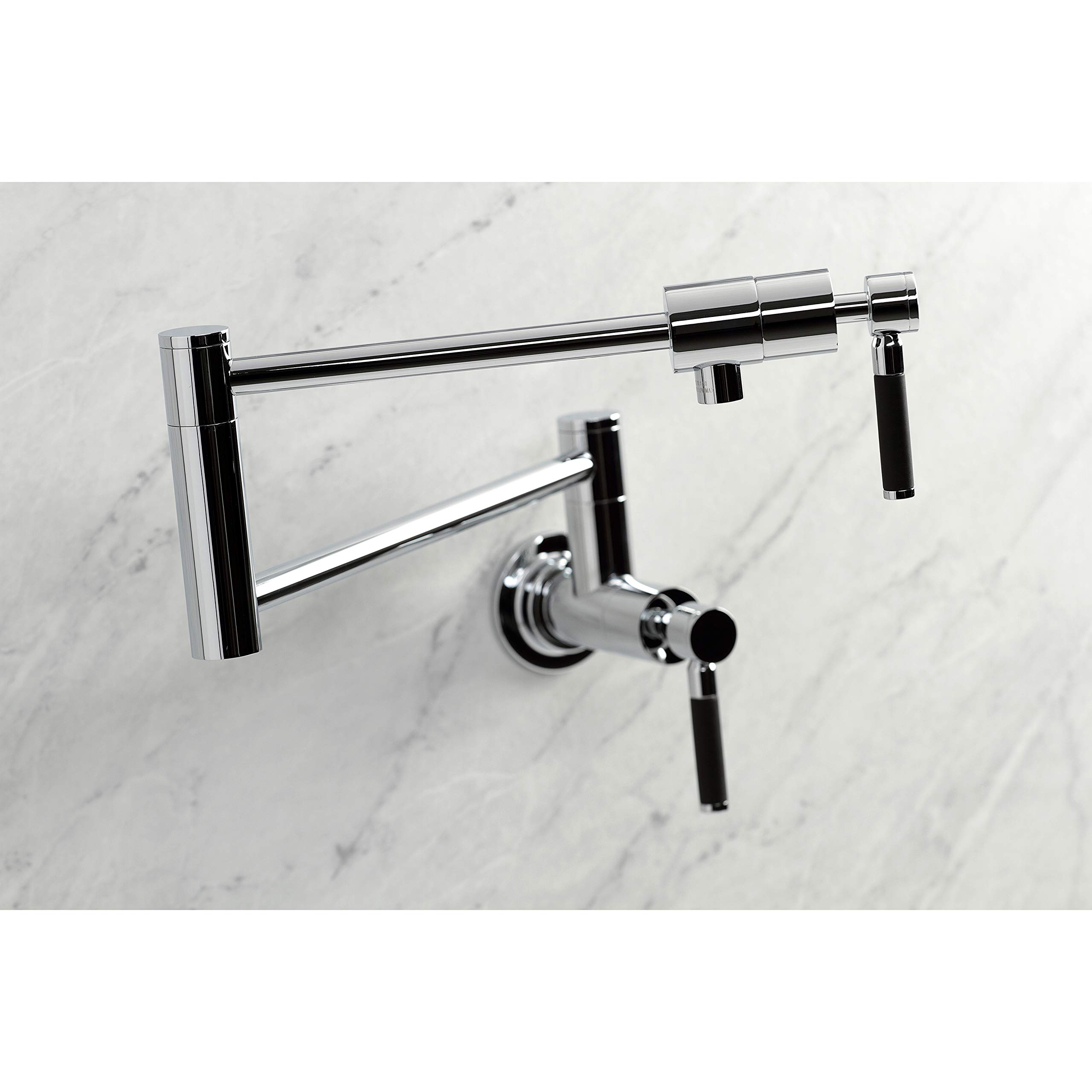 Kingston Brass KS4101DKL Kaiser Wall Mount Pot Filler Faucet - Polished Chrome Finish - Ideal for Kitchen Sink, Stove & Cooking Area