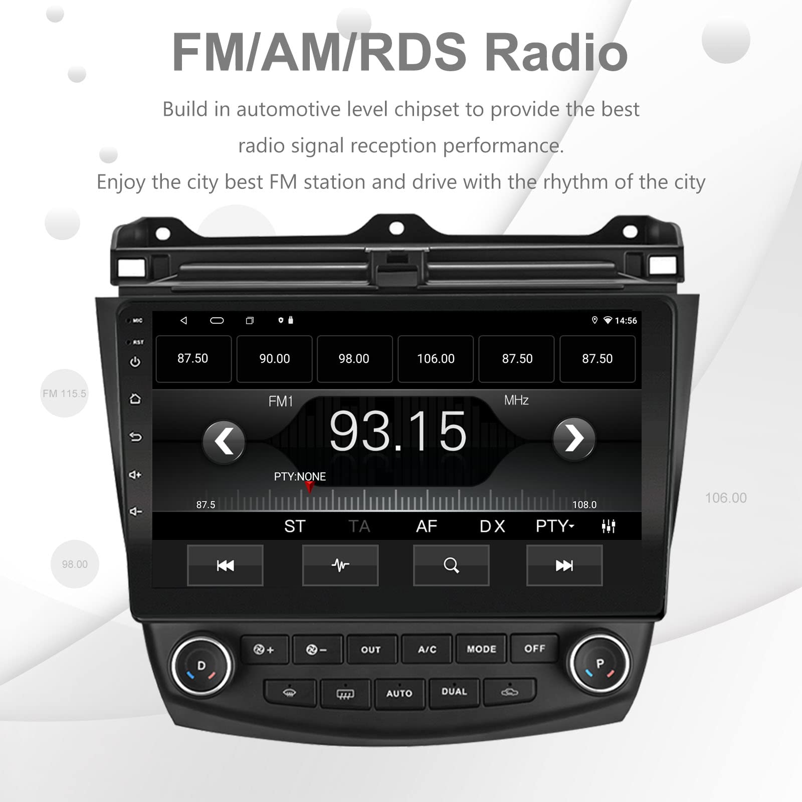 10.1 Inch Android 10.1 Car Stereo with 4G LTE, Octa-Core Processor, Apple CarPlay & Android Auto - HD Touchscreen Bluetooth Radio, 2GB RAM 32GB ROM for 2003-2007 Honda Accord 7th Gen | Perfect for GPS Navigation, Music Streaming & Hands-Free Calling