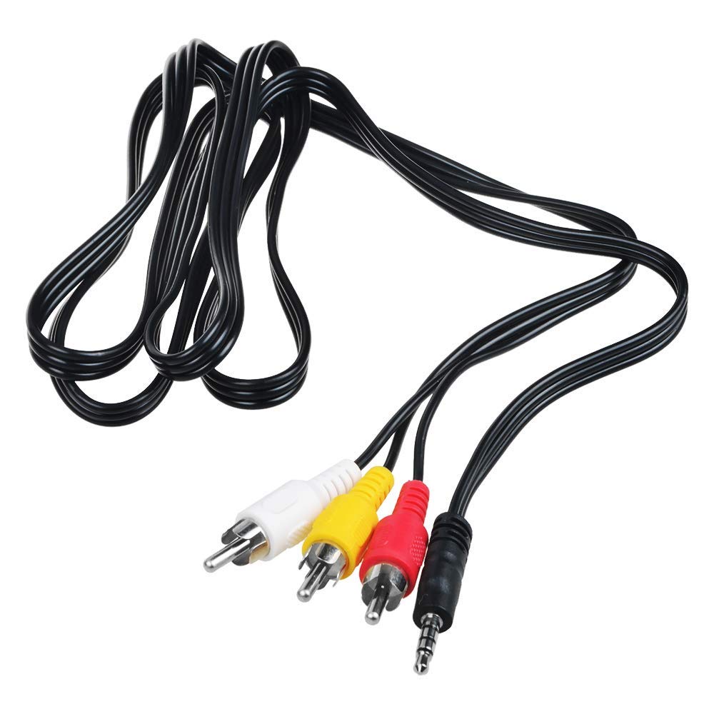 ABLEGRID 5FT AV 3 RCA Audio Video Cable for Hitachi Sharp Viewcam Camcorder - Compatible with VL-Z8U, VL-Z900, VL-H860, VL-870, VL-880, VL-890, VL-H850u, VL-H800u, VL-H770H, VL-S1H, VL-HL100, VL-DC3E, VL-DX10 - Perfect for Connecting Camcorders to TVs, Monitors, and Home Theater Systems