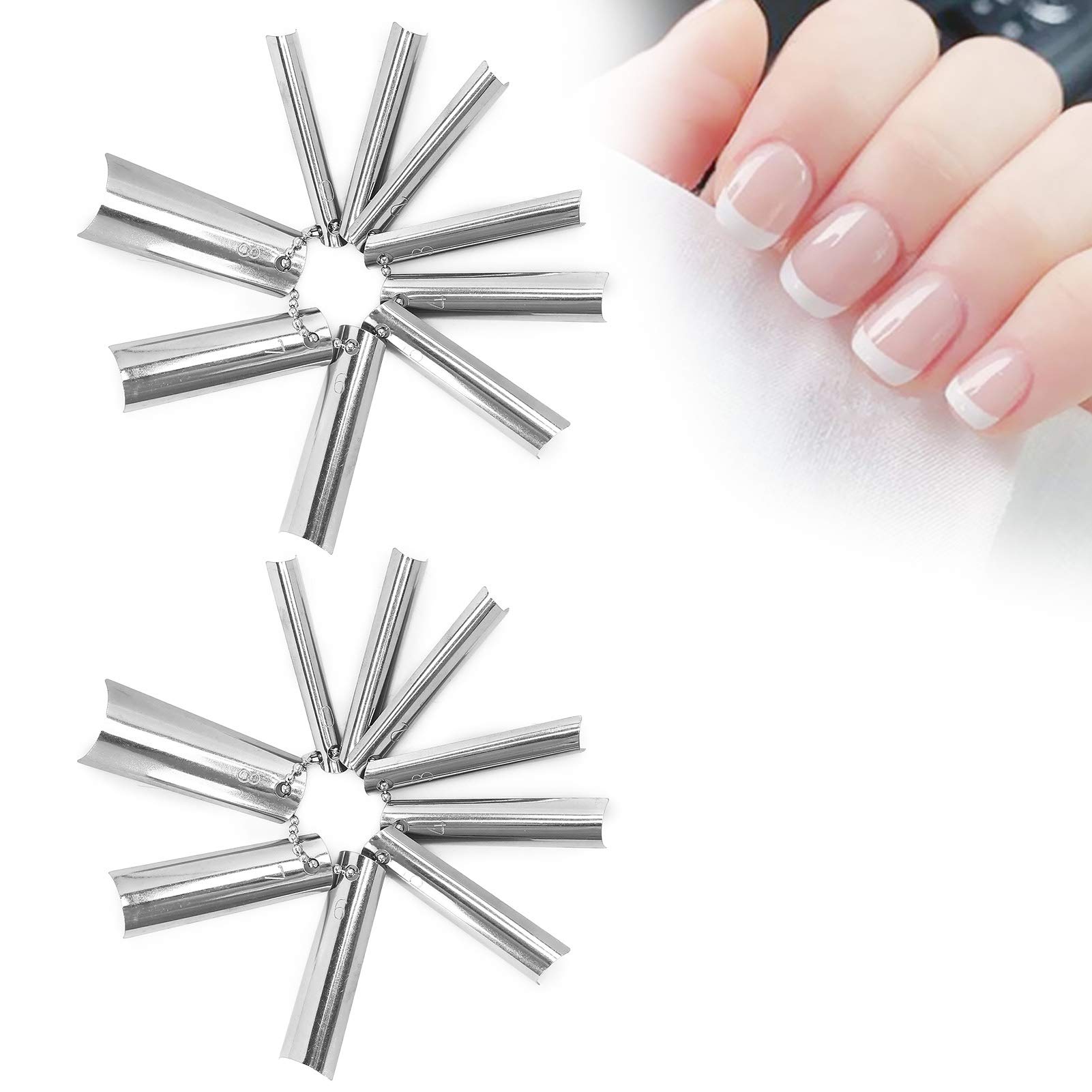 Premium 18-Piece French Manicure Nail Cutter Kit with 9 Sizes C-Shape Tips - Professional Nail Trimmer Tools for Salon & Home Manicure - Perfect for Gel, Acrylic & Natural Nails