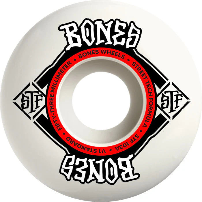 Bones STF V1 Standard Skateboard Wheels 53mm 103A - Perfect for Street Skating and Smooth Rides