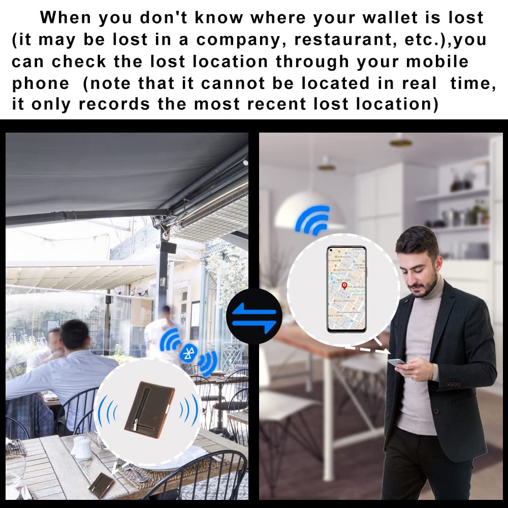 Slim Anti-Lost Bluetooth Wallet for Men - Track Cards & Keys