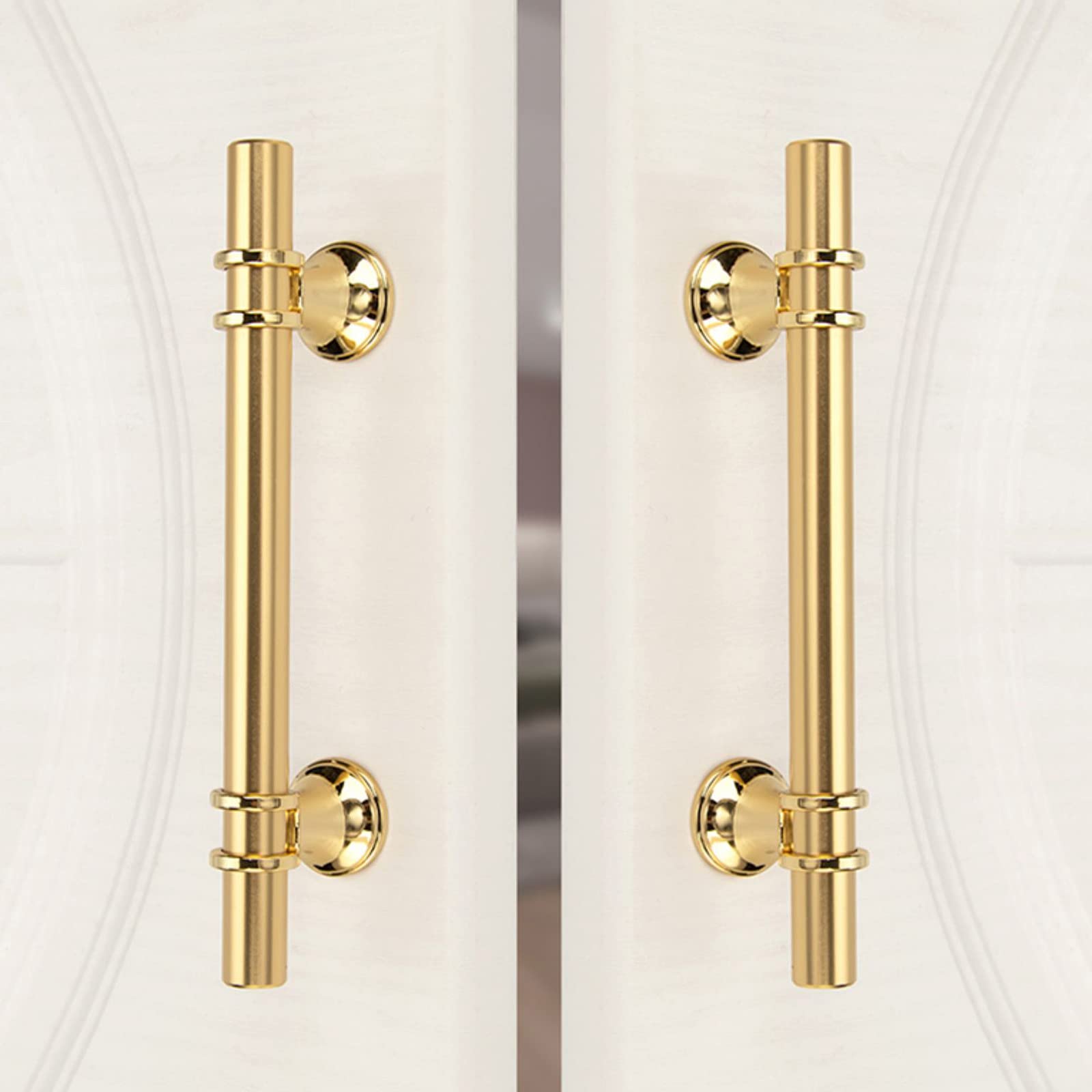 Premium Gold Aluminum Alloy Drawer Handles - 6-Pack Modern Cabinet Hardware Pulls for Dressers, Wardrobes & Doors - Elegant Decorative Upgrade for Home & Office Furniture