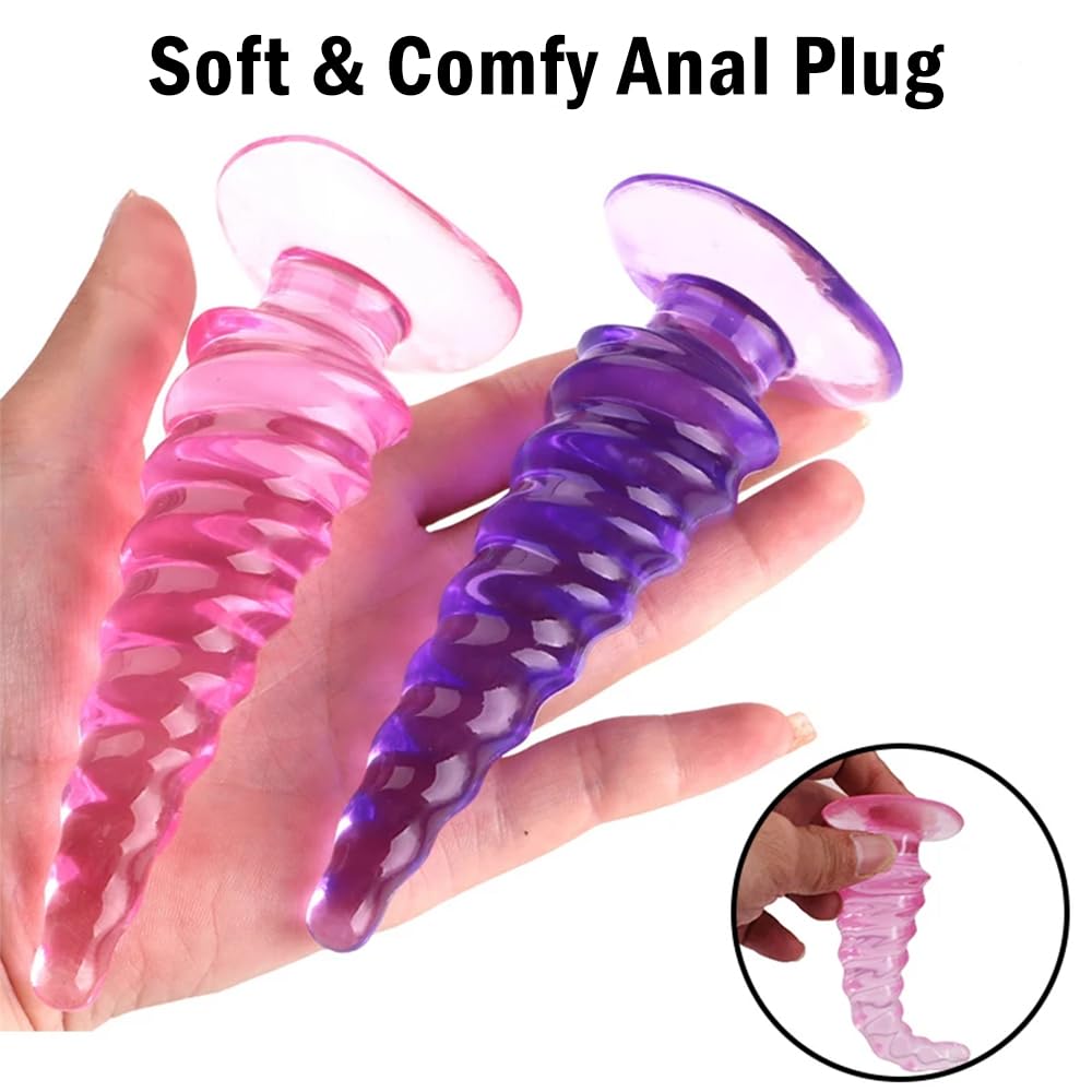 2Pcs Small Silicone Anal Training Plugs for Beginners - Soft & Textured Butt Plugs for Men, Women & Couples - Perfect for Anal Play, Sex Training & Sensual Exploration