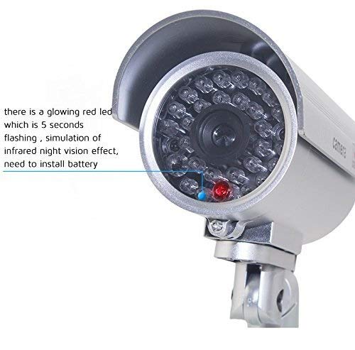 CPEX Dummy Security CCTV Bullet Camera with Flashing Red LED - Waterproof, Wireless, IR Night Vision - Fake Surveillance Camera for Home, Office & Outdoor Use (Multicolor) - Deter Burglars & Protect Property