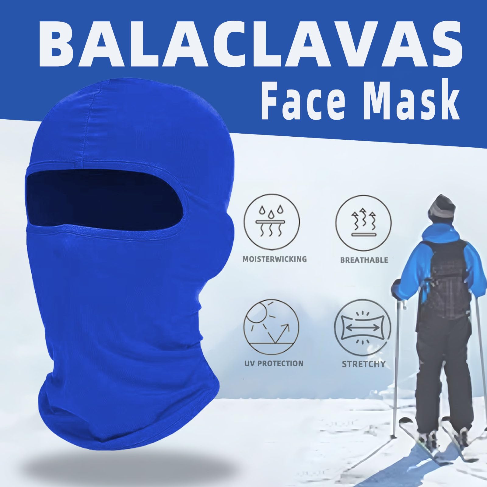 4 Pack Balaclava Ski Face Mask for Men & Women - Cooling Neck Gaiter, Full Head Mask & Face Cover for Winter Sports, Cycling, Running & Outdoor Activities