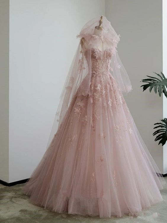 Elegant A-Line Pink Tulle Prom Dress for Teens - Fairy Princess Birthday Party Gown J5065 | Perfect for Quinceañera, Sweet 16, Homecoming & Formal Dances