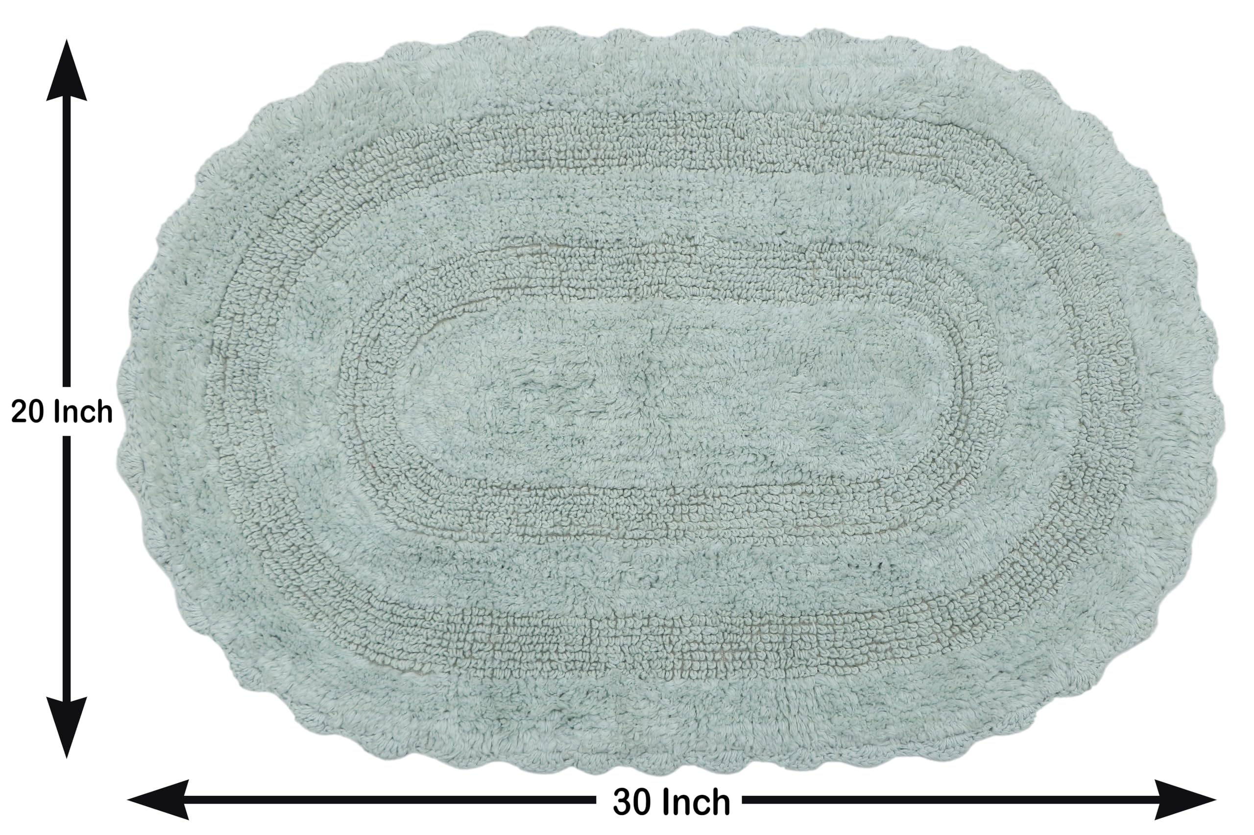 Premium Cotton Oval Bath Rug - Super Absorbent, Soft & Non-Slip Bathroom Mat for Shower, Vanity & Kitchen - 50x75cm Home Decor - Perfect for Bathrooms, Entryways & Cozy Living Spaces