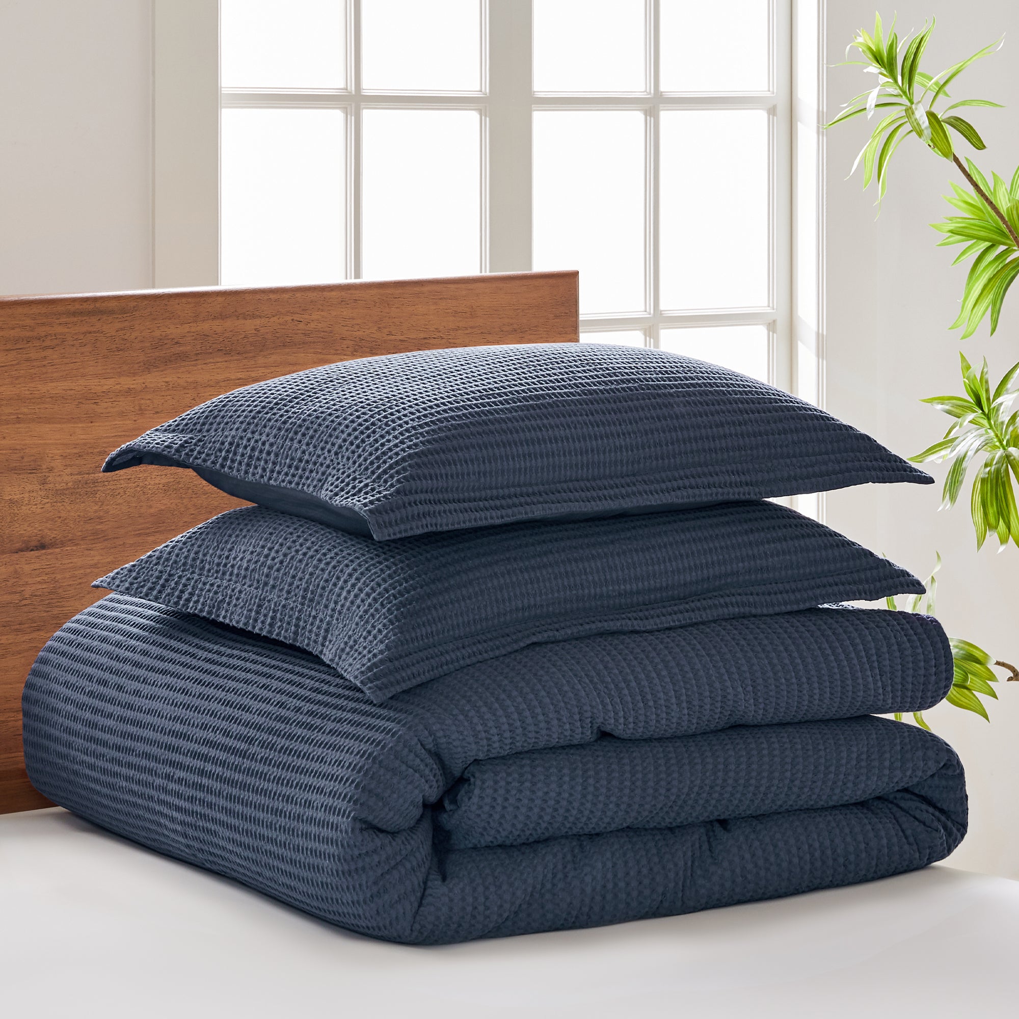 Premium Cloud Waffle Comforter Set - Ultra Soft Breathable Bedding for All Seasons | Cozy Home & Hotel Luxury Bedroom Decor