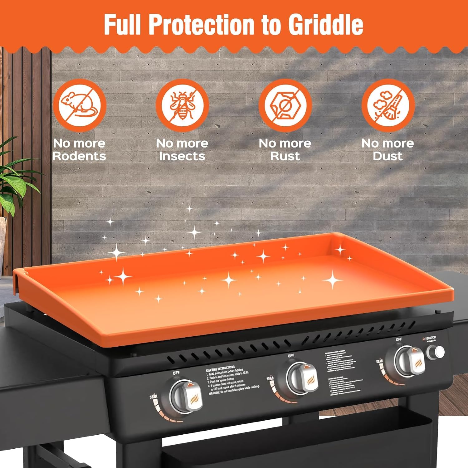 Heavy Duty Food Grade Silicone Griddle Cover - Upgraded Full Edge Grill Protector for Blackstone, Non-Slip BBQ Grill Mats & Floor Pads - Perfect for Outdoor Cooking, Camping, and Backyard Barbecues