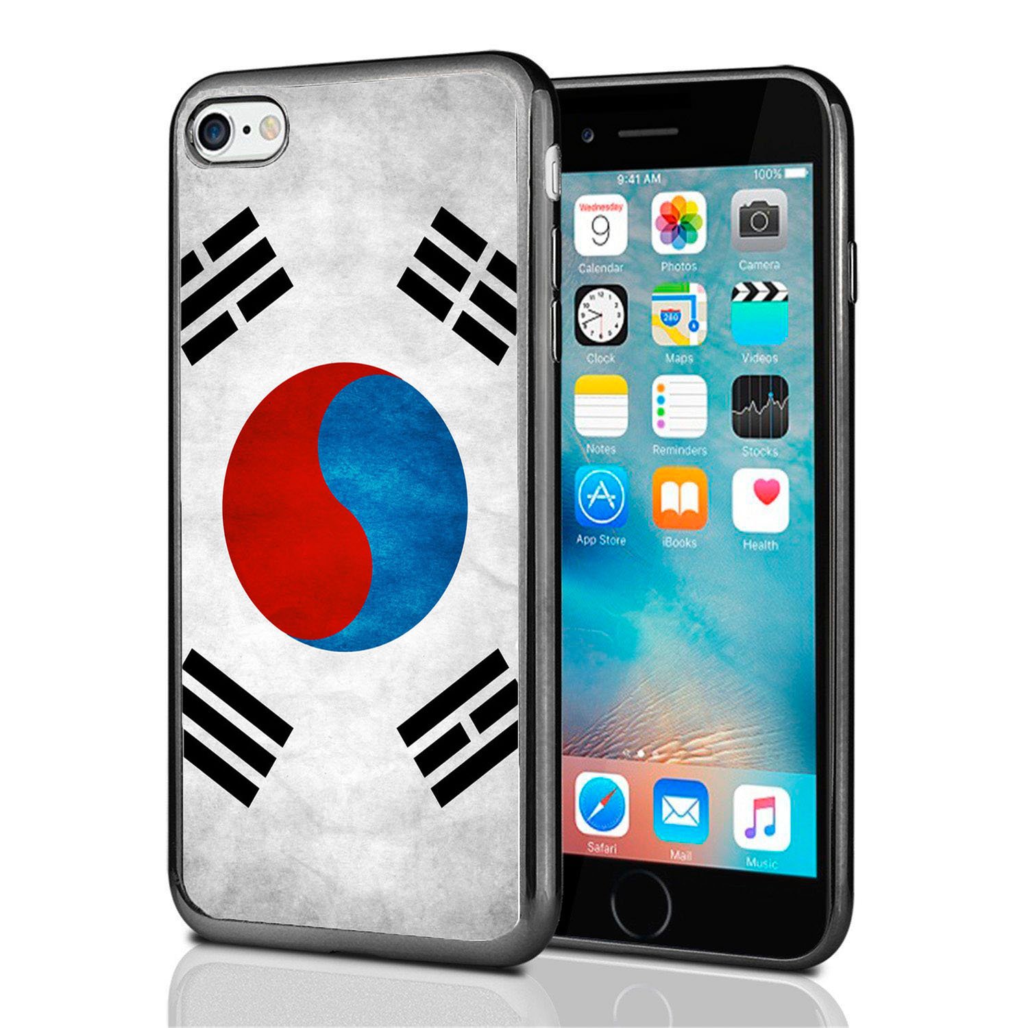 Grunge Style South Korea Flag iPhone 7 & 8 Case - Durable Protective Cover for iPhone 7 (2016) & iPhone 8 (2017) - Perfect for Travel, K-Pop Fans & Korean Culture Enthusiasts