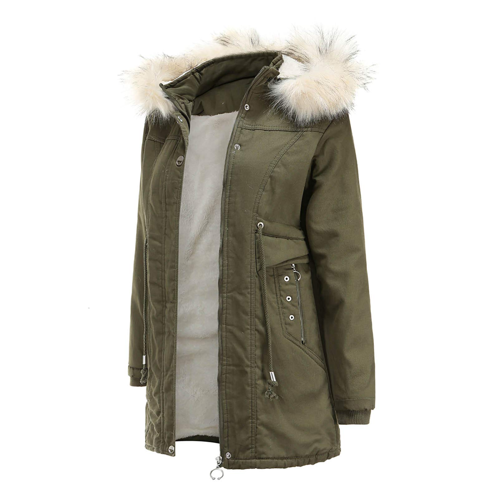 Posijego Women's Winter Fleece Jacket - Thermal Long Coat for Fall & Winter 2022 - Warm Cotton Fleece Outerwear for Women - Perfect for Cold Weather, Outdoor Activities & Daily Wear