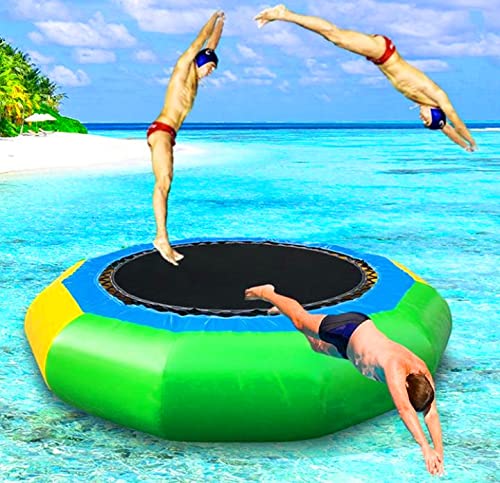 **AMZFDC 6.5Ft Inflatable Water Trampoline - Bounce & Swim Platform for Pool, Lake, or Backyard Fun - Heavy-Duty Water Bouncer with Ladder for Kids & Adults - Perfect for Water Parks, Parties & Summer Activities**