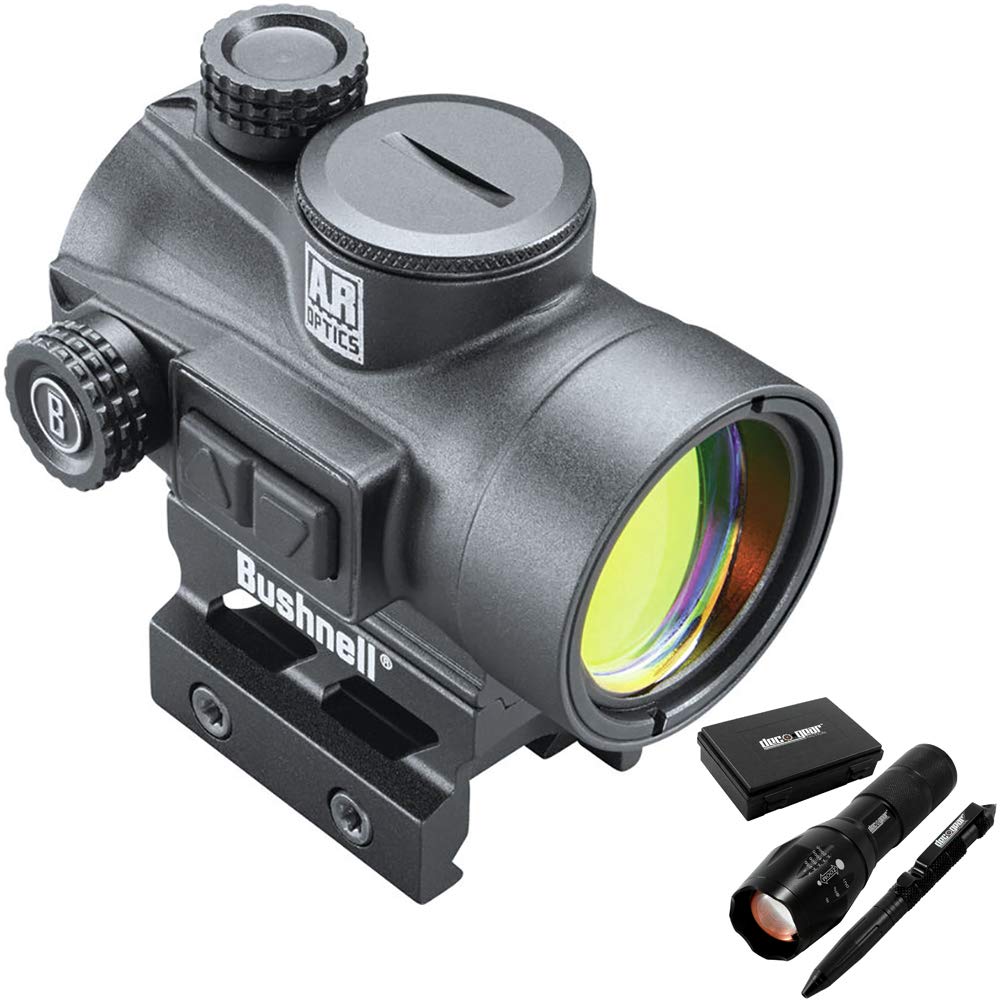 Bushnell AR71XRD AR Optics TRS-26 Red Dot Sight with Tactical Flashlight & Pen Set - Waterproof Shockproof Case for Hunting, Shooting & Outdoor Adventures