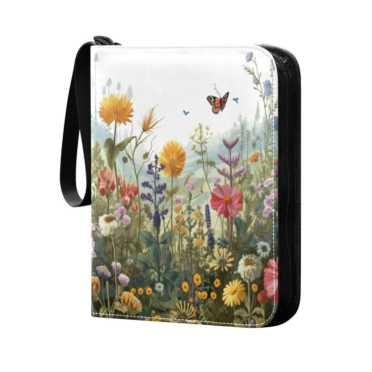 400-Pocket Wildflowers & Butterflies Trading Card Binder with Protective Sleeves - Baseball, Football, Sports & Game Card Collection Album - Perfect for Collectors, Organizing & Displaying Valuable Cards