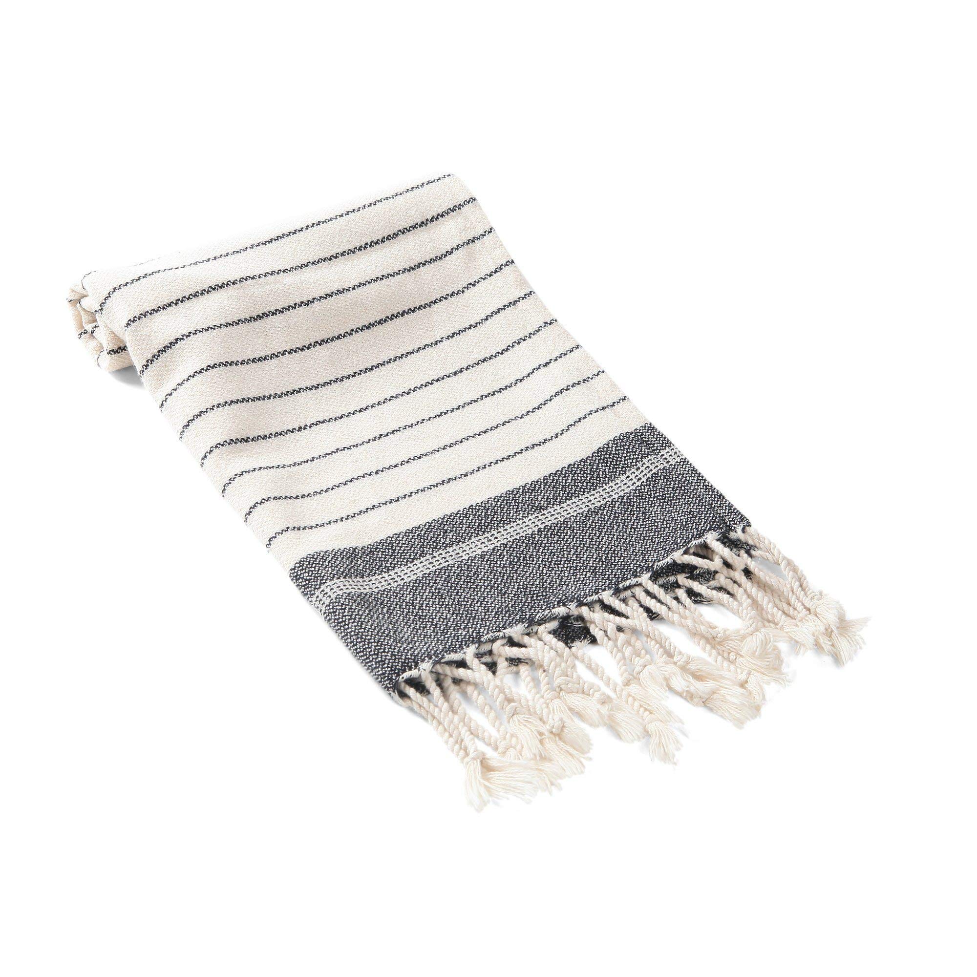 Premium Olive & Linen Mila Turkish Hand Towel - Soft Absorbent Kitchen Towel for Dishes, Drying Hands & Decorative Use - Ideal for Bathroom, Kitchen & Home Decor