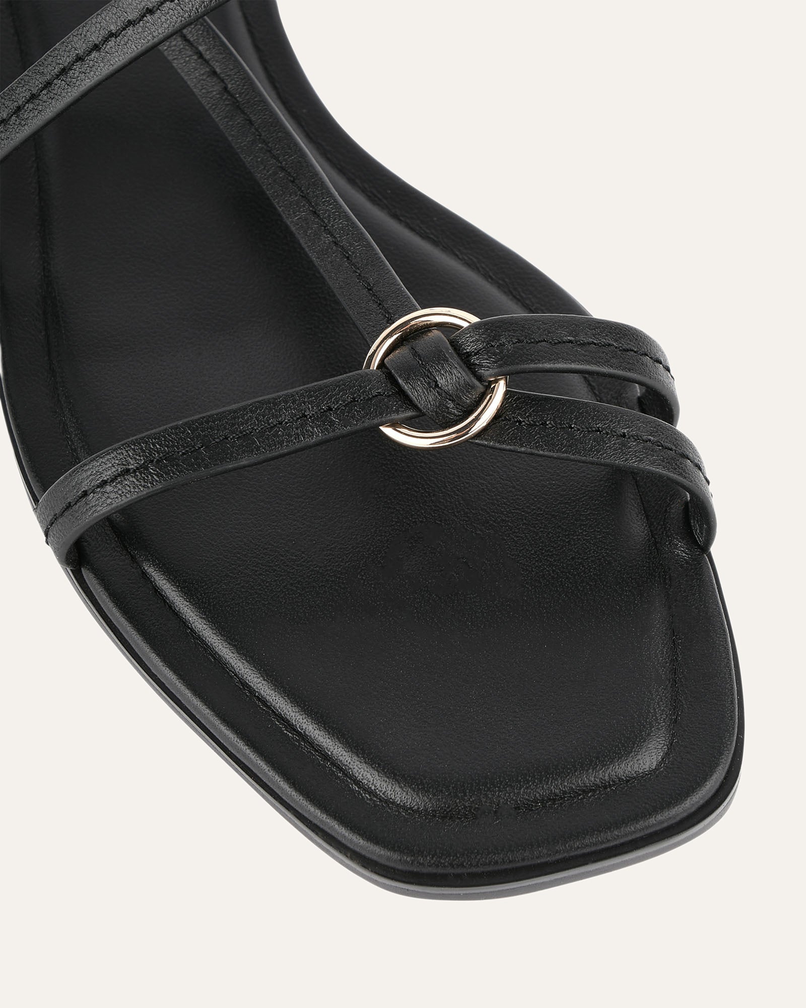 ADDI Women's Flat Sandals - Black Genuine Leather Comfortable Slip-On Casual Shoes for Summer, Beach, and Everyday Wear