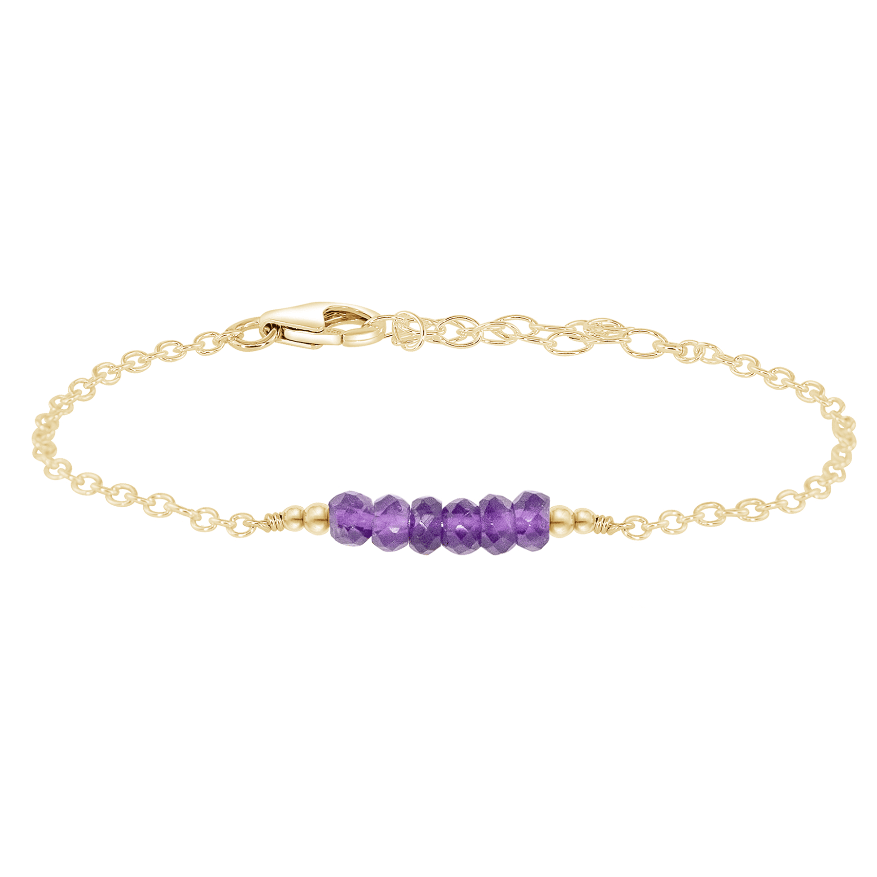 Sparkling Purple Amethyst Gemstone Faceted Bead Bar Bracelet - Elegant Handmade Jewelry for Women | Perfect for Meditation, Yoga & Spiritual Healing