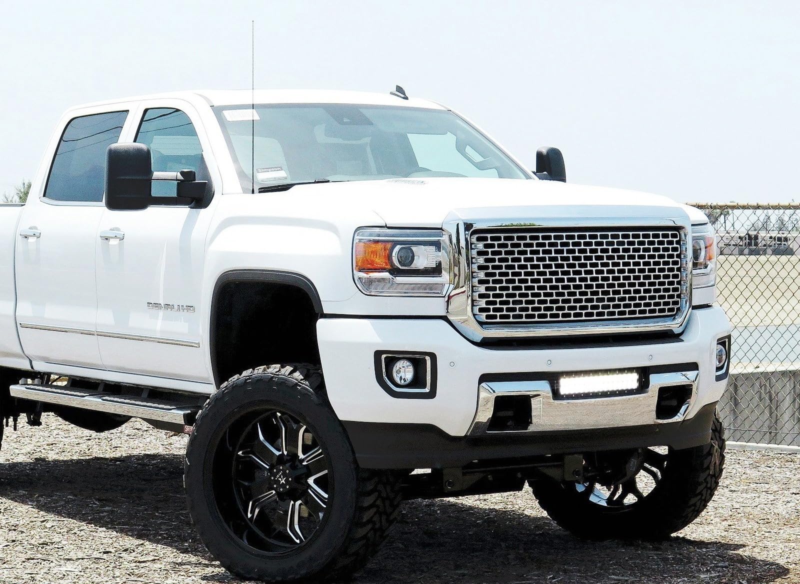 iJDMTOY 96W High Power LED Light Bar for GMC Sierra 2500/3500 HD (2015-2019) - Lower Grille Mount with Brackets & Wiring Kit - Off-Road Lighting for Trucks, Camping & Night Driving