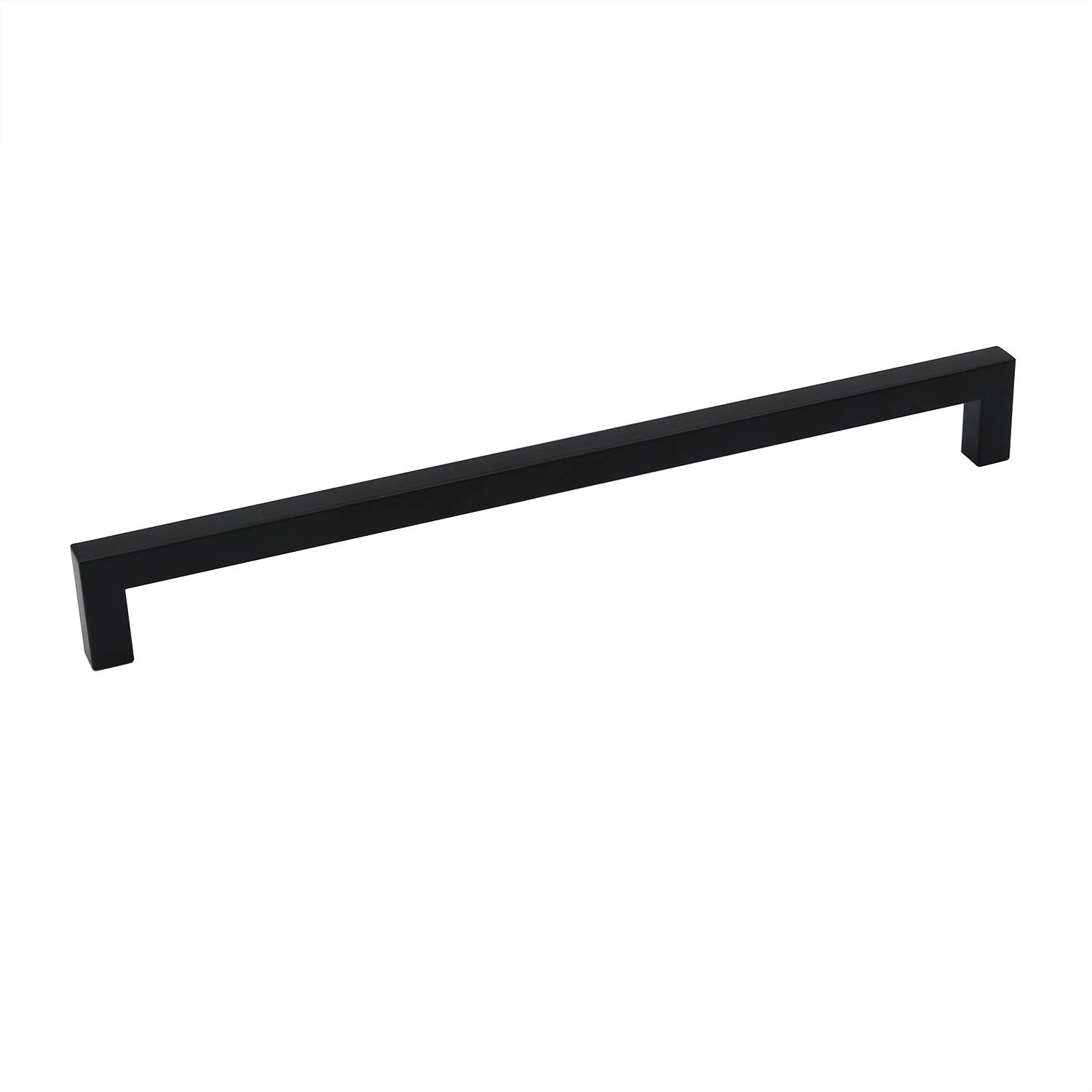 25 Pack Black Kitchen Cabinet Handles - Contemporary Square Bar Pulls for Cabinets & Drawers, Stainless Steel with 11-1/3in Hole Centers | Perfect for Modern Home, Office & RV Cabinetry