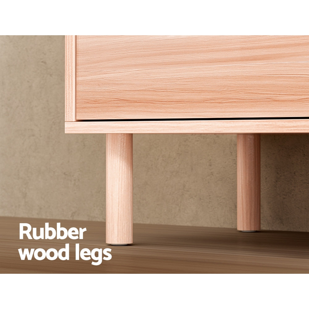 6-Drawer Lowboy Dresser - Solid Pine Wood Storage Cabinet for Bedroom, Living Room, or Office Organization