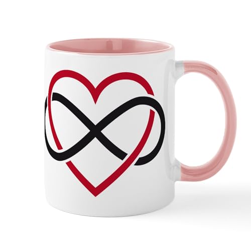 White/Pink Inside - Infinity Heart, Never Ending Love Mug