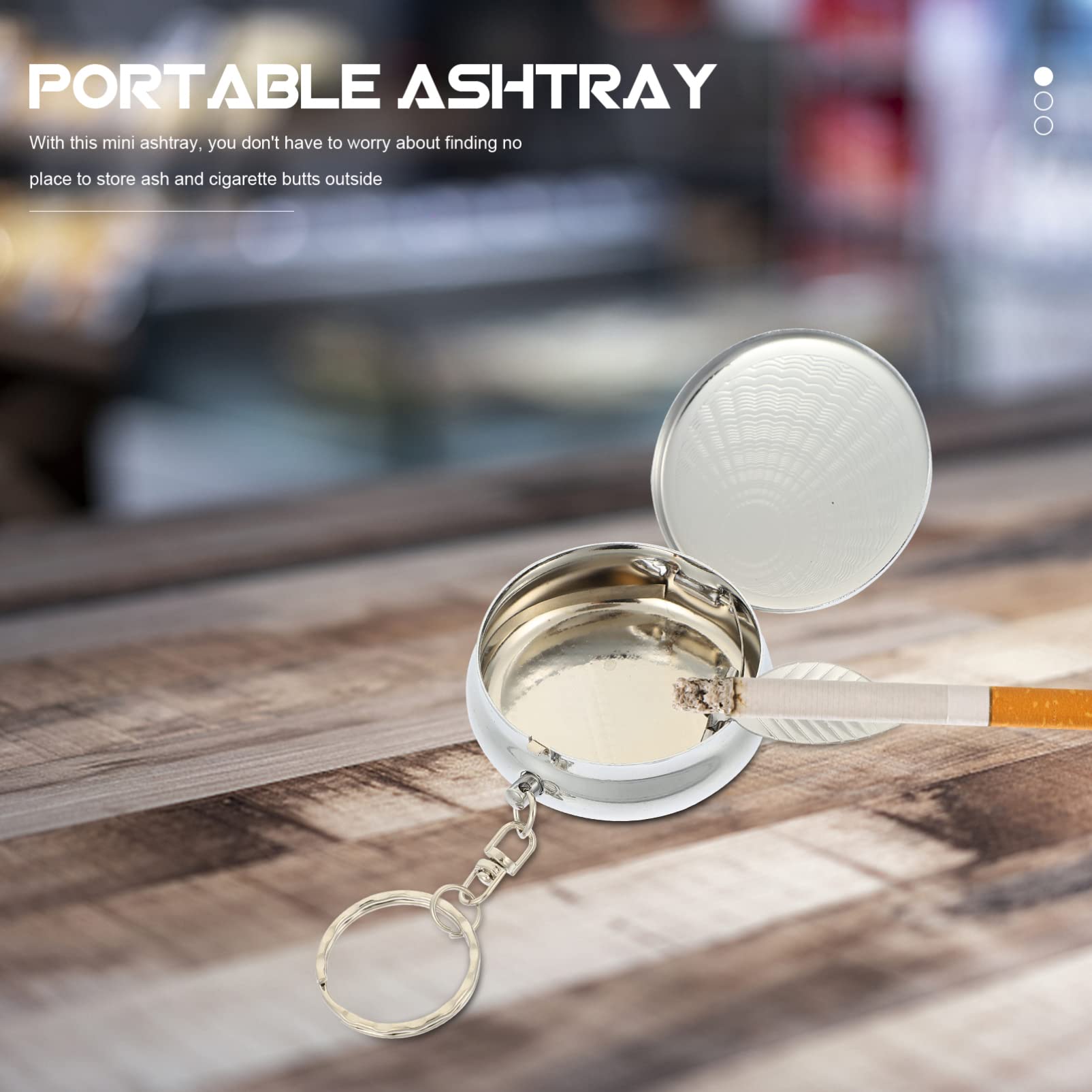 MagicLulu 3-Piece Portable Odor-Proof Ashtray Keychain Set - Compact Travel Ash Holder with Lid for Men, Wallet & Pocket Storage - Perfect for Outdoor, Camping, Travel & Car Use