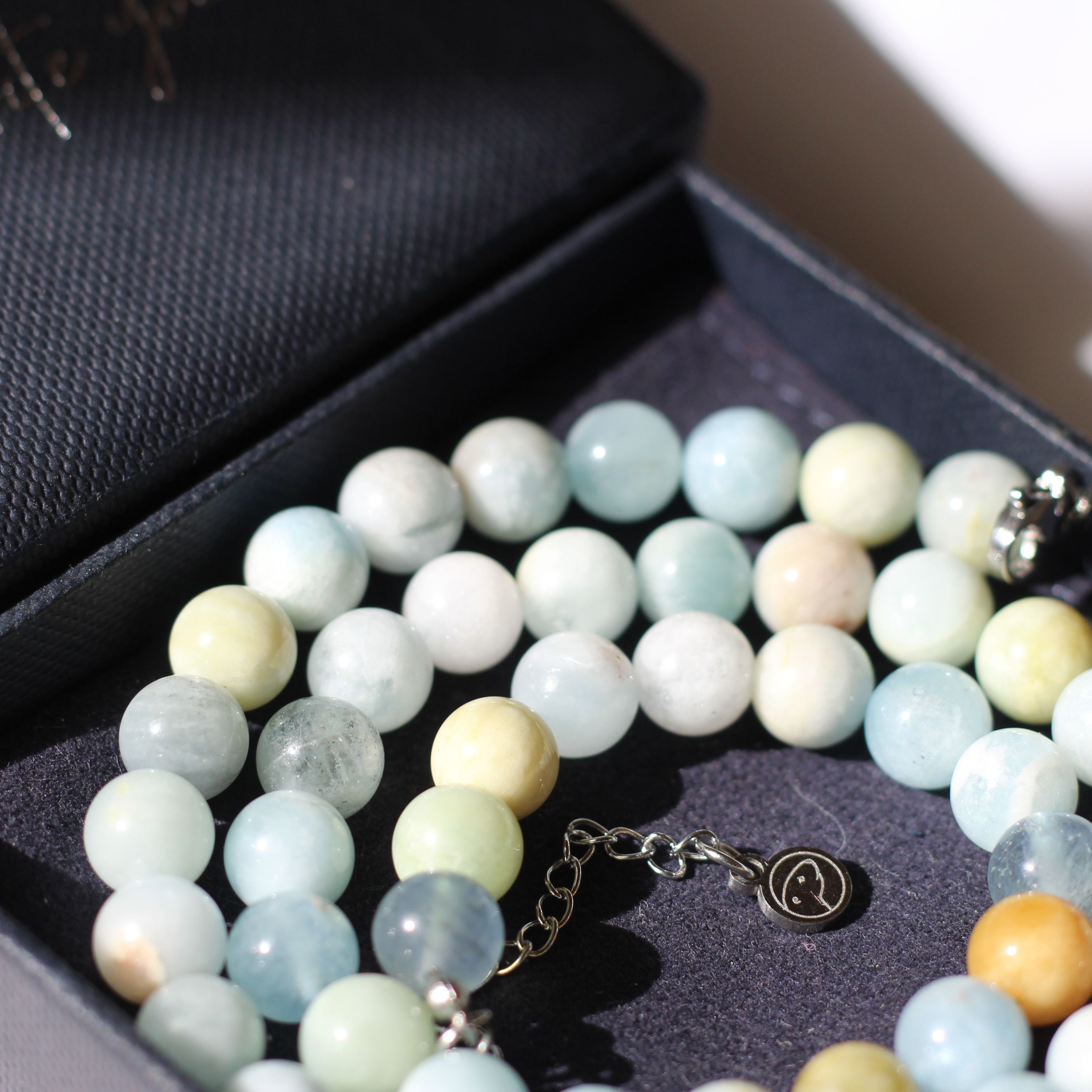 Aquamarine Beaded Necklace for Women - Elegant Blue Gemstone Jewelry for Everyday Wear, Gift Giving & Special Occasions