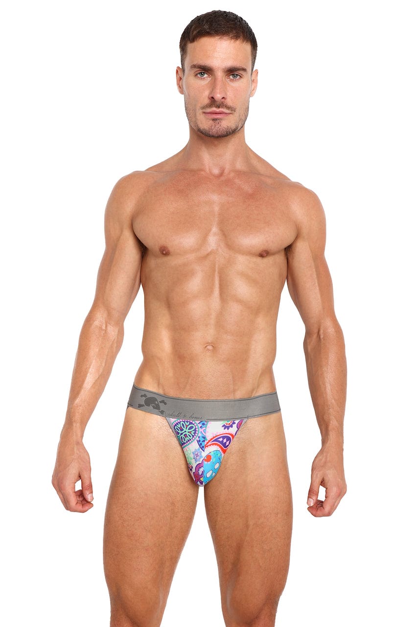 Stylish Paisley Skull Print Multi-Purpose Jockstrap - Perfect for Gym, Sports & Fashion Underwear