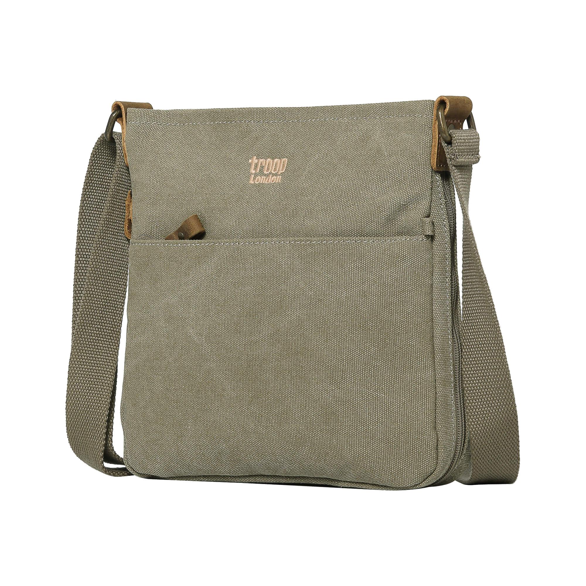 Troop London Classic Canvas Crossbody Bag for Men & Women - Stylish & Durable Shoulder Bag for Travel, Work & Everyday Use