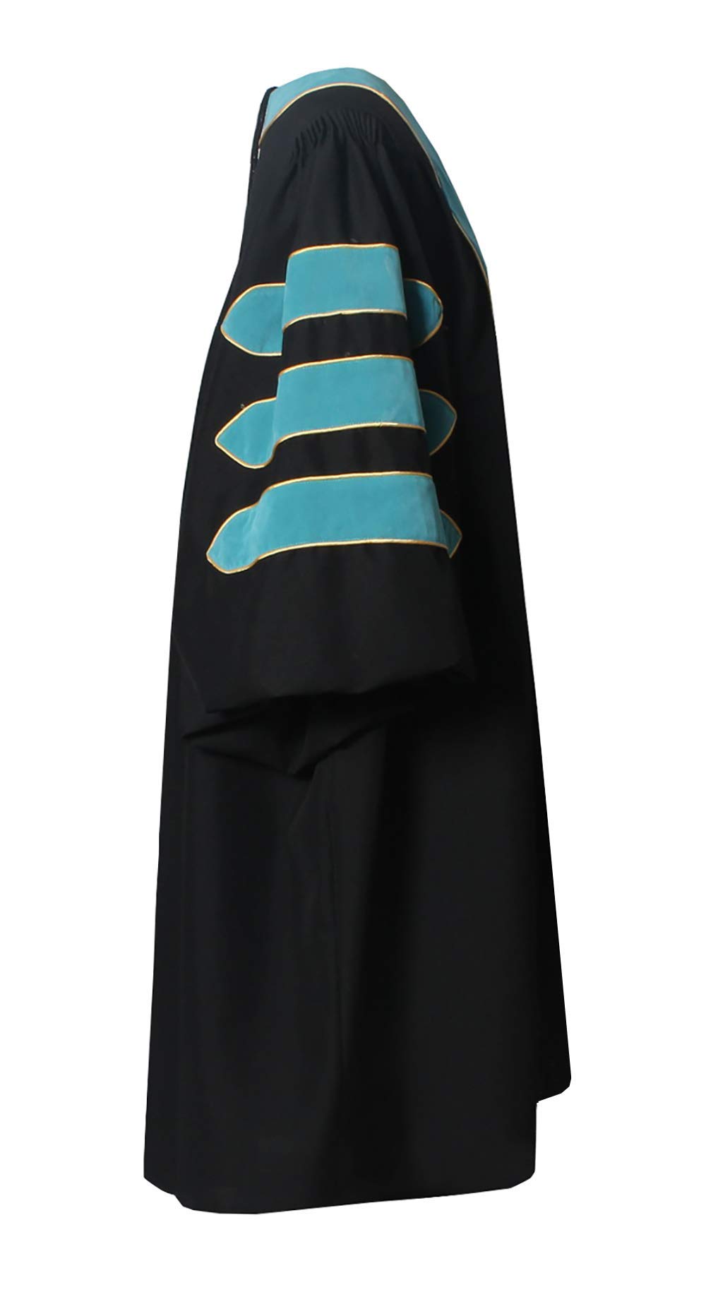 Premium Doctoral Graduation Gown with Velvet Trim - PhD Graduation Regalia for Commencement Ceremonies & Academic Events