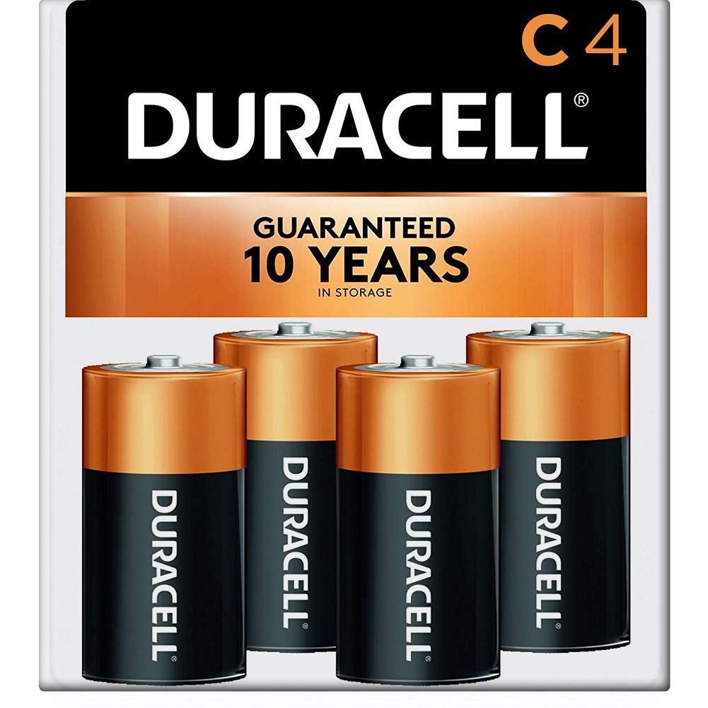 Duracell Coppertop C Batteries 4-Pack - Long-Lasting Alkaline C Batteries for Flashlights, Toys, Radios & Household Devices (2 Packs, 8 Total Batteries) - Ideal for Emergency Kits & Everyday Electronics