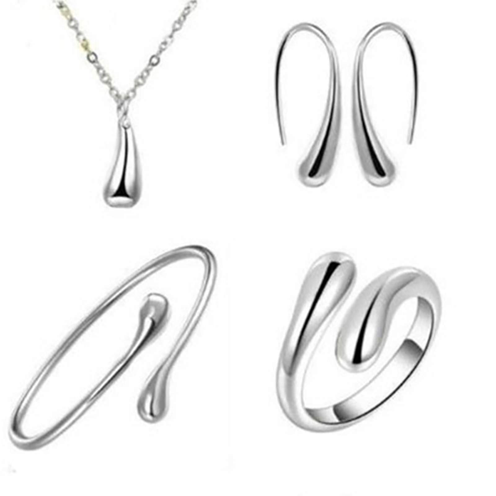 Elegant Sterling Silver Wedding Jewelry Set - Necklace, Earrings & Adjustable Cuff Bracelet for Brides | Perfect for Weddings, Anniversaries & Special Occasions