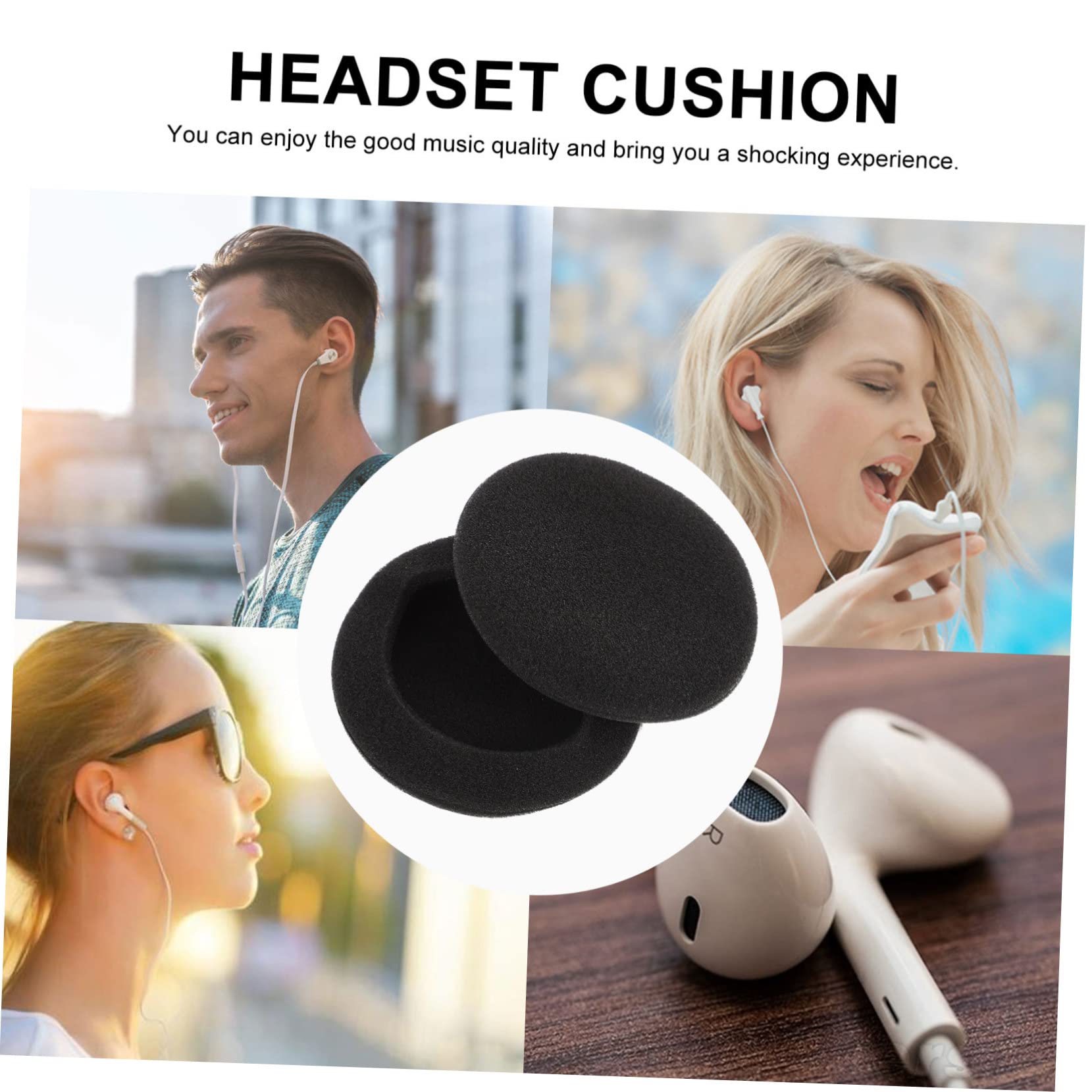 BESTonZON Replacement Earpads - 20PCS Premium Headphone Ear Cushions for Noise Isolation & Comfort | Perfect for Gaming Headsets, Studio Monitors & Travel Use