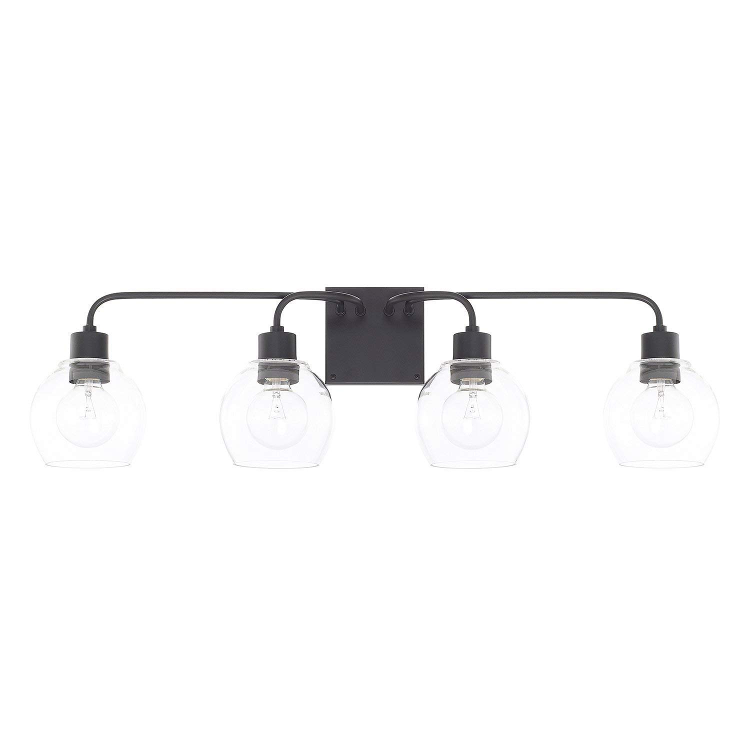 Matte Black 4-Light Bathroom Vanity Light Fixture - Modern Traditional Style for Bathroom Mirror Lighting (1 Pack) - Perfect for Home Renovation & Spa-Like Ambience