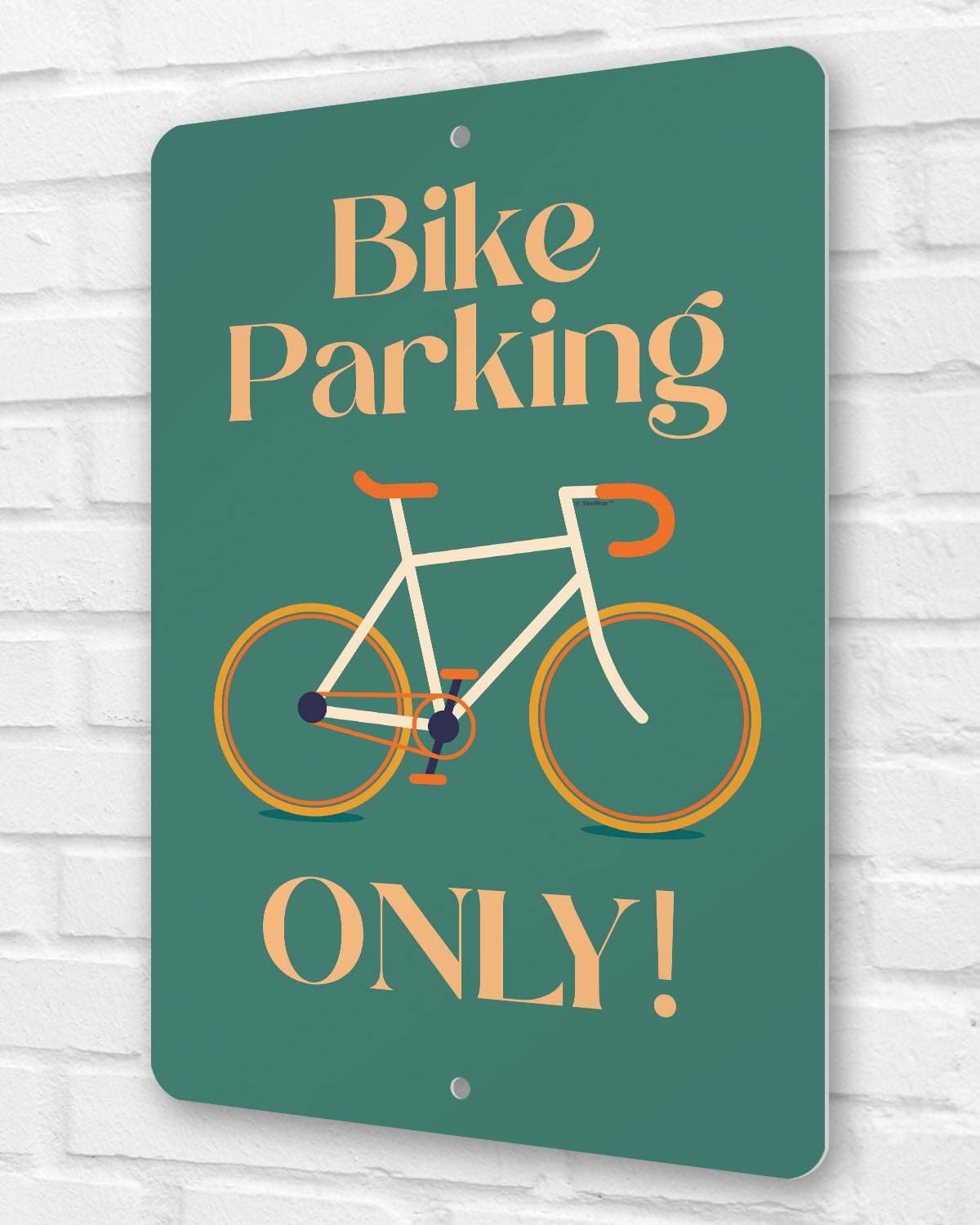 Bike Parking Only Sign - 8x12 Inch Small Rectangle Aluminum Garage Decor - Perfect for Bike Storage, Sheds, and Outdoor Bike Racks