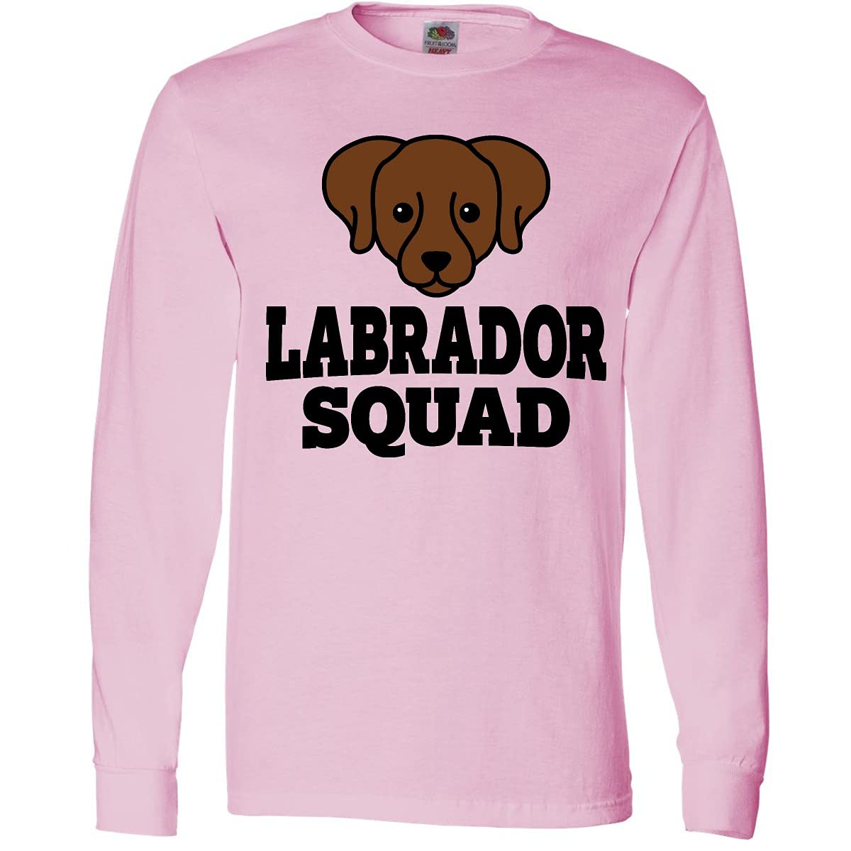 Inktastic Dog Chocolate Labrador Squad Long Sleeve T-Shirt - Cute Labrador Retriever Graphic Tee for Dog Lovers - Perfect for Casual Wear, Dog Parks, and Pet Owner Outings