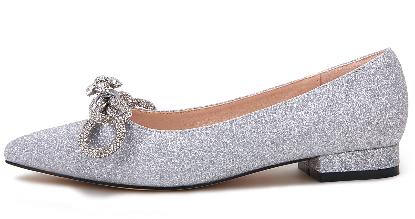 VETASTE Women's Ballet Flats - Double Bow Pointed Toe Slip-On Ballerina Shoes for Work, Office & Casual Wear | Comfortable & Stylish Women's Flats for Everyday Use