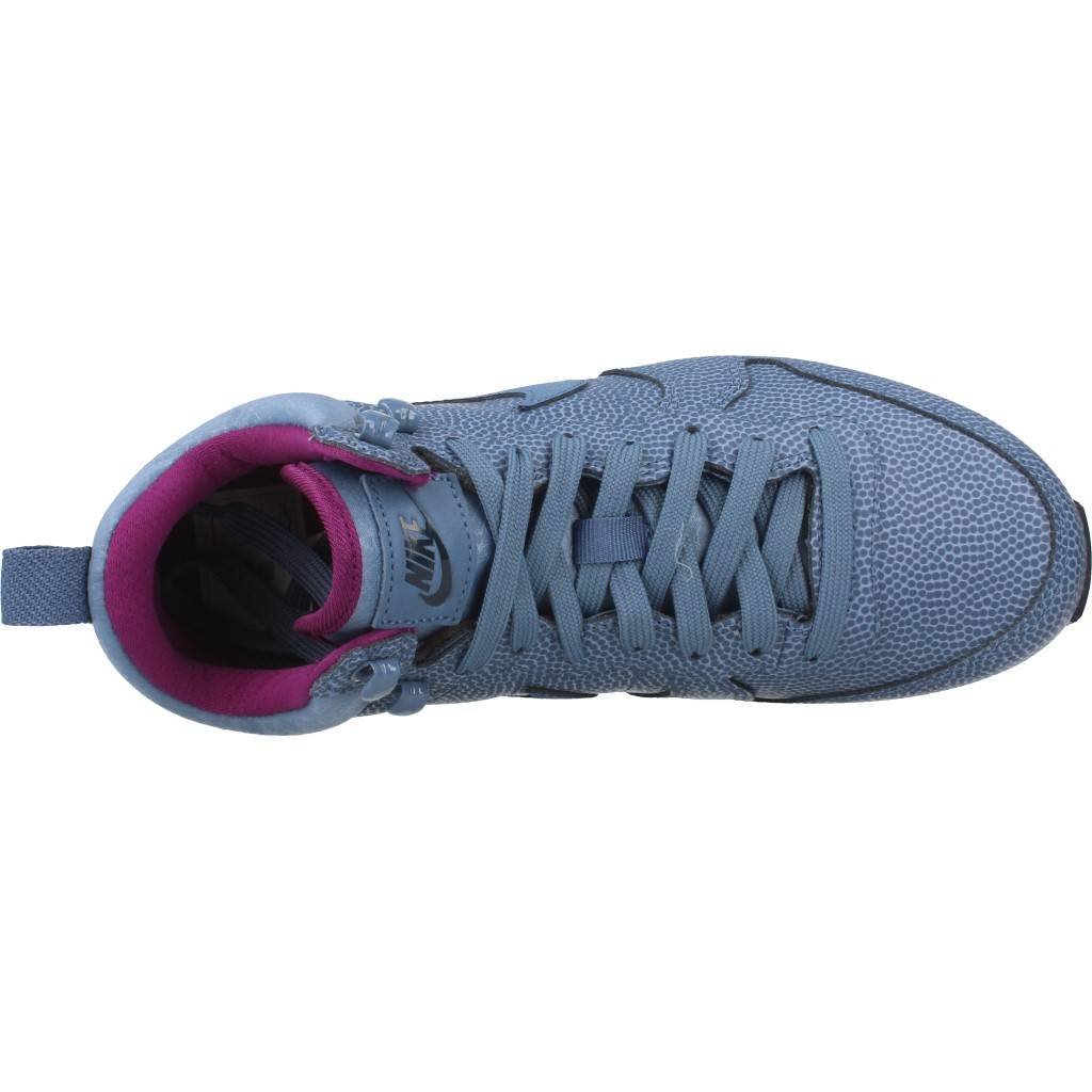 Nike Women's Internationalist Mid LTHR Hi-Top Sneakers - US 6.5 (Ocean Fog/Obsidian) | Comfortable Leather Training Shoes for Running & Gym Workouts