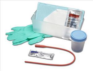 15FR Red Rubber Catheter Urethral Catheterization Tray - Sterile Medical Kit for Hospital, Home & Emergency Use
