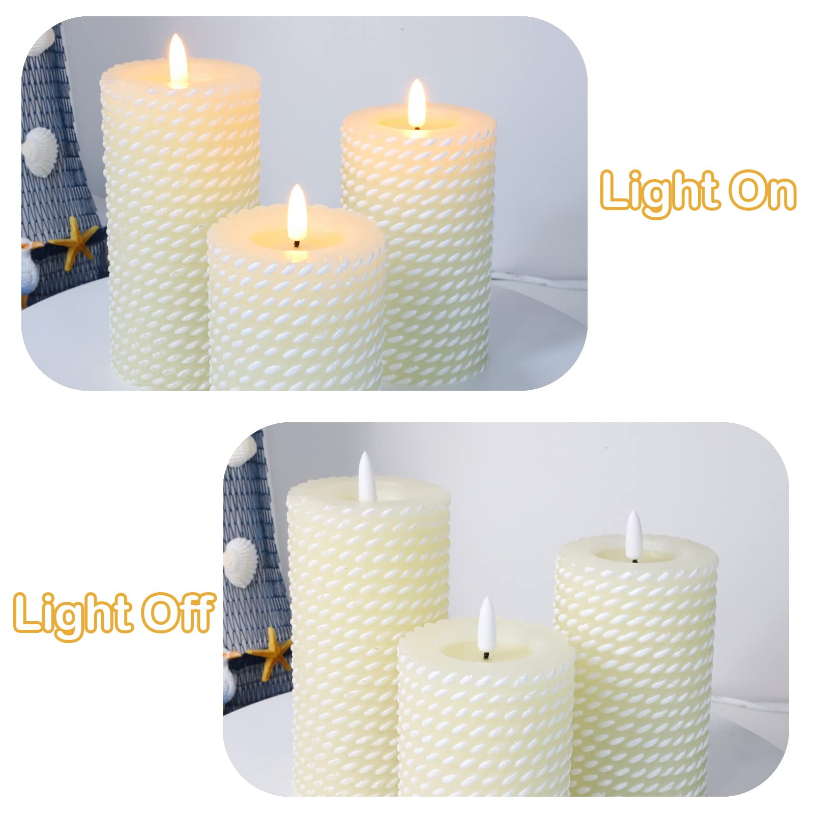 Flameless LED Candles Set of 3 - Remote Control, Real Wax Effect for Home Decor & Gifts